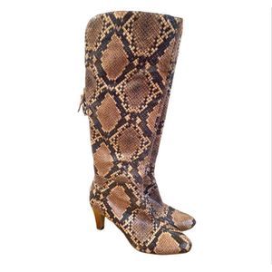 Bandolino Snakeskin Print Knee High Boots 6